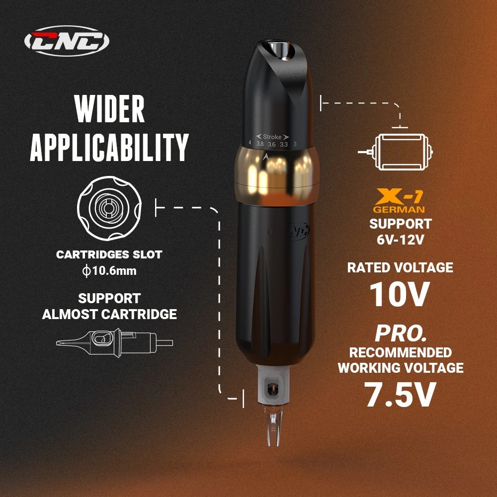 CNC Wireless Tattoo Pen Machine Kit - Professional Rotary Tattoo Pen Lightweight Battery Power for Tattooers (Stroke Adjustable)