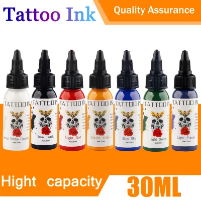 Tuffking 7 colori inchiostro per tatuaggi vegetale naturale 30 ml pigmenti per tatuaggi