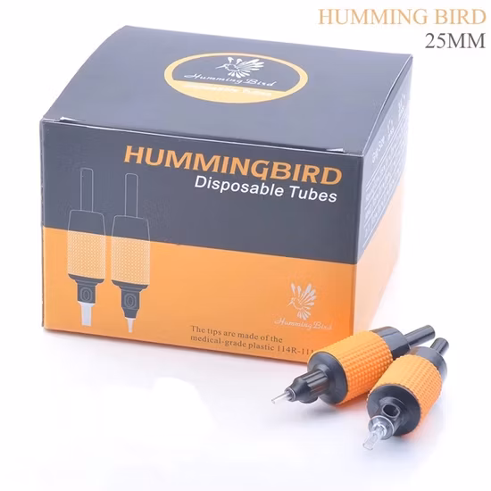 Nuovo arrivo Tubo di plastica monouso nero da 0,25 mm Impugnatura in silicone per macchinetta per tatuaggi
