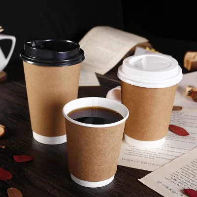 Vendita calda inchiostro a base d'acqua personalizzato plastica stampa usa e getta all'ingrosso gratuita tazza di caffè in carta kraft per bevande calde